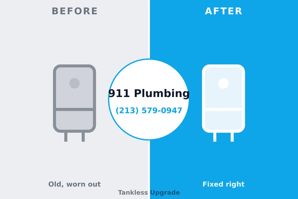Before and after: plumbing repair Wallingford Center, CT